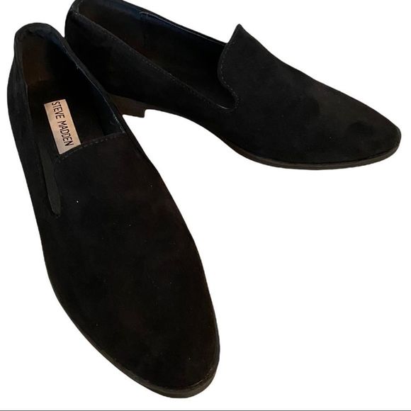NEW STEVE MADDEN DANNIE BLACK FAUX SUEDE SLIP ON FLATS SHOES SIZE 8.5 - Picture 6 of 13